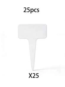 50pcs White Plant Labels, T-Type Plastic Plant Markers, Gardening Decor Tools, Waterproof, Reusable, Suitable For Planting Pots And Flower Pots Labels, Greenhouse Indoor/Outdoor Gardening Decor, Gardening Vegetables And Flowers Planting, Essential Gardening Accessories - A - View 14
