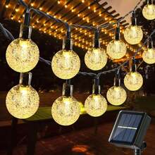 Solar String Lights Outdoor Waterproof, 56ft 100 LED Globe String Light With 8 Mode, Crystall Ball Lights Solar Patio Lights For Garden, Lawn, Patio, Gazebo, Yard, Outdoor Decor - Warm White - Bóng bong bóng năng lượng mặt trời - Xem 1