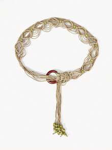 Opalesca Thời trang xuân hè nhiều màu Bohemian phong cách retro dây sáp thủ công thắt lưng rỗng bện tròn bằng gỗ kèm thắt lưng váy mùa hè, mùa thu, mùa đông, Halloween - nhiều màu - Xem 15