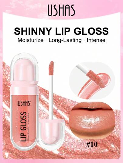  Son bóng lấp lánh USHAS, dưỡng ẩm lâu trôi, không gây khô môi, son tint có sắc tố cao, màu đỏ, hồng và nude, tạo lớp trang điểm môi bóng như gương, quà tặng hoàn hảo cho Giáng sinh và ngày lễ tình nhân