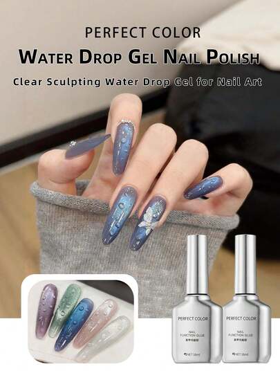 Water Drop Gel Nail Polish Clear Sculpting Gel For Nail Art, Water Droplet Rain Drop Effect, For Nail Supplies Design, Carving, Painting Gel Polish, Soak Off Manicure DIY Home 16ml Recommend PERFECT COLOR