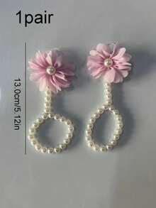 1pc Baby Faux Pearl Anklet As A Summer Photography Prop Baby Shower Family Decorations Gifts Baby Shower Easter Gifts Things For Girls/Boys - Pink - View 4