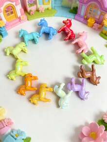 5/10 pièces Perles de mini-chevaux colorées et mélangées, perles de décoration d'animaux mignons pour bracelets, colliers, bijoux faits main et accessoires DIY - Perles de poney - Voir 1