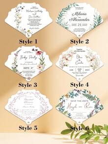 Customized Fan-Shaped Invitation Card, Personalized Tassel Hand Fan, Summer Outdoor Wedding/Bridal Party Ceremony Card, Customized Wedding Favor Fan, Customizable Text Invitation Card, Personalized Card, Perfect Garden Party Favor - Fan-shaped Invitation Card - View 3