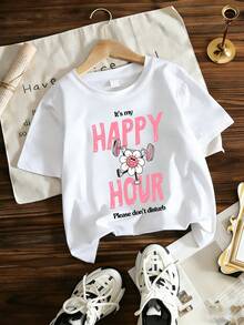 Desain busana kasual festival musik ini diperuntukkan bagi remaja putri, menampilkan pola huruf dan motif bunga yang kreatif. Terdiri dari kaos lengan pendek berkerah bulat dan celana lebar, sangat cocok untuk dikenakan di musim panas. - Putih - View 3