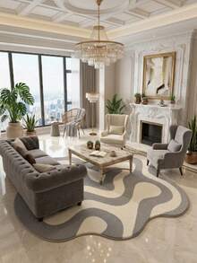 1pc Washable Abstract Faux Wool Rug, Decorative Carpet, Bedroom Decor, Small Rug, Carpet, Home Decor, Living Room Rug, Living Room Small Rug, Bedroom Rug, Living Room Home Decor, Outdoor Rug, Cleanable Rug - Multicolor - View 4