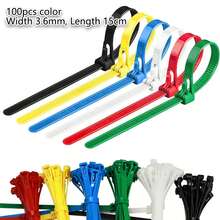100 chiếc dây buộc cáp tái sử dụng, bộ dây buộc nhiều màu sắc, dây buộc cáp nhỏ chắc chắn dùng ngoài trời, dây buộc có thể tháo rời, dây đai sắp xếp dây điện, có thể tái sử dụng, chống tia UV và rách, dùng để quản lý cáp - Màu nylon - Nhiều màu - Xem 12