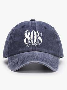 1件經典水洗棒球帽中性款彎簷帽「80s 90s」印花可調節式後扣帽 復古柔軟透氣休閒日常穿搭 - 白色80S90S - 查看 16