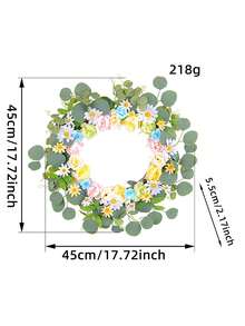 1 pieza, Guirnalda de flores de margarita artificial de 45 cm de primavera elegante, diseñada en estilo natural pastoril, adecuada para colgar en la pared, decoración de jardín al aire libre y entrada interior, hermosa decoración del hogar, regalo festivo - Multicolor - Ver 9