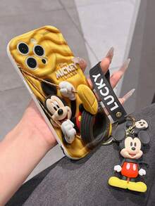 This Disney Mickey Mouse Lanyard Phone Case Is Fully Covered In TPU Material. It's Shockproof, Lightweight, And Compatible With IPhone17/16/11/13/15/15 Plus/15 Pro/15 Pro Max/12/14 Pro Max/11 Pro Max/12 Pro/12 Pro Max/13. This Phone Case Makes A Popular Birthday Gift Or Business Gift; It's Durable, Stain- And Fingerprint Resistant, And Suitable For Both Men And Women. The Set Also Includes A Mickey Mouse Phone Case And A Mickey Mouse Plush Bracelet. It's A Perfect Gift For Friends And Family. This Stylish Phone Case Is Fun, Lightweight, And Durable. IPhone17 Pro Max Phone Case, Minnie Mouse Phone Case. - trắng - Xem 4
