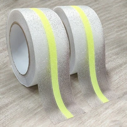 1/2 Roll PEVA Transparent Glow-In-The-Dark Anti-Slip Tape, High Grip Strength 5cm X 5M, Enhances Stair Safety, Multi-Surface Compatible, Stylish Design, For Steps, Decks, Pool Areas