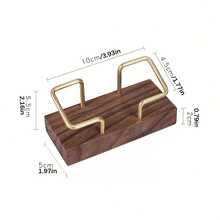 1 pieza Soporte de tarjetas de madera maciza de nogal negro, soporte de escritorio de oficina para tarjetas de visita de madera, con estante de exhibición de tarjetas de metal, adecuado para el hogar y la oficina - Tarjetero - Ver 6