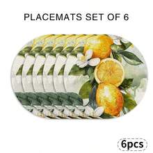 A Circular Featuring Fresh Lemon, Green Leaves, And Water Droplets, Suitable For Use In Spring, Summer, Autumn, And Winter. It Adopts A Multi-Color Pattern Design And Is Woven From 100% Polyester Fiber - Multicolor - View 13