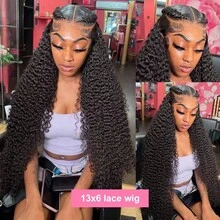 Wear And Go Glueless Human Hair Wig 13x4 HD New Upgraded No Glue Deep Wave Lace Front Wigs Human Hair Pre Plucked Wet And Wavy Lace Front Wig Human Hair For Women With Baby Hair Natural Black Color - Natural Black - Xem 7