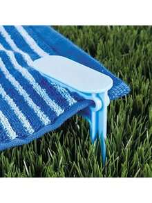 4pcs Outdoor Beach Towel Clips - Picnic Mat Clips, Sturdy Towel And Bedsheet Fasteners For Camping And Beach Trips, Multipurpose Towel And Picnic Mat Fixers, Windproof Outdoor Accessories - Multicolor - View 5