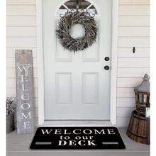 Inspirational Gifts Door Mat Non-Slip Entrance Mat, Home Decor Romans 8:31 Welcome Mat Funny Doormat For Entrance Way Indoor/Front Door/Kitchen - Black Deck - View 3