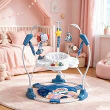 Baby Activity Center And Jumper,Infant Activity Center With 360°,3-In-1 Play Center,3 Adjustable Heights For 6-18 Months Max Weight 26.5 Lbs - Blue Tiger Astronaut - 查看 1