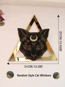1件黑猫与新月墙饰，金黑巫术风格猫咪画作，异教祭坛装饰，哥特式家居装饰，神秘灵性空间墙面艺术，猫咪爱好者礼物，异教巫术礼物，极简猫咪墙挂，融入天体元素，波西米亚风格墙面艺术 - 彩色 - 查看 14