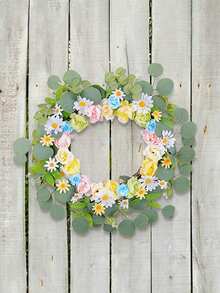 1 pieza, Guirnalda de flores de margarita artificial de 45 cm de primavera elegante, diseñada en estilo natural pastoril, adecuada para colgar en la pared, decoración de jardín al aire libre y entrada interior, hermosa decoración del hogar, regalo festivo - Multicolor - Ver 2