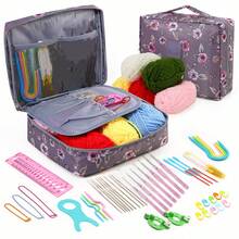 New 59pcs Crochet Tool Kit For Beginners, Yarn Crochet Hooks Set, Knitting Accessories Supplies, Random Color - Kitten Accessories Color Random - View 7