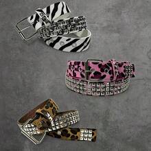 1pc Women's Punk Style Rivet Decor Adjustable Waist Belt, Gothic Y2K Streetwear - Multicolor - View 2