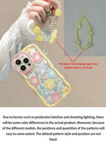 奶油质感透明花叶粉色黄色花朵蓝色彩绘加黄色链条加光泽新款 XS 彩绘 78P 欧美 XR 彩绘 78GES2 印花 Max 适用于兼容苹果 P15promxa 防摔 P14 加厚 P13 软壳 P12 全包 P11 手机壳保护套 - 彩色 - 查看 3