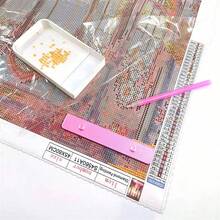Herramientas de alineación para pintura de diamantes: regla horizontal, regla de ángulo recto y herramienta de empuje - Diseñadas para ayudar a alinear los diamantes con el lienzo, haciendo que el proceso de pintura de diamantes sea talla grande fácil. Kit de herramientas completo - traje - Ver 7