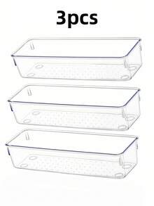 4pcs Universal Transparent Drawer Cup Organizer Boxes, Tea Set Storage Boxes, Cutlery Divider Boxes, Drawer Organizer Set - Multicolor - View 13