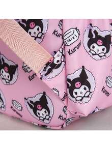 SANRIO 4件套粉紫色库洛米和美乐蒂印花背包套装，防水耐用尼龙材质，大容量多隔层设计，包含背包+保温午餐袋+铅笔盒+零钱包，拉链封口，可爱日系甜美风格，轻便透气加厚肩带，适合上学、通勤、日常出行、周末旅行、校园休闲、送给闺蜜、返校季、卡通爱好者、学生和青少年使用。 - 彩色 - 查看 6