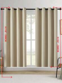 1pc/2pcs Classic Style Blackout Partition Curtain - Sound Isolating Privacy Grommet Top Panel - High Precision Plain Weave Polyester For Bedroom Patio Door - All-Season Uncorded Pastoral Theme Curtain,Curtains For Bedroom And Living Room - Beige - View 51