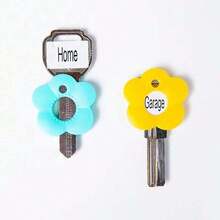 4/6/8/10/15/20Pcs Multi-Color Flower Shaped Silicone Key Cap Set (Includes Identification Key Caps) - Durable Key Protector With Color-Coded Design, Easy Installation Key Chain Organizer, Suitable For Home, Office, Party And Key Management (Easy Key Identification Via Color Coding) (Random Color) - Multicolor - View 7