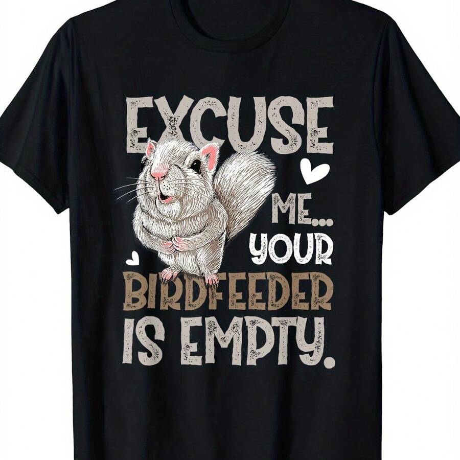 Squirrel, Sorry Your Bird Feeder Is Empty T-Shirt- 220g, PLUS SIZE - Black - View 1