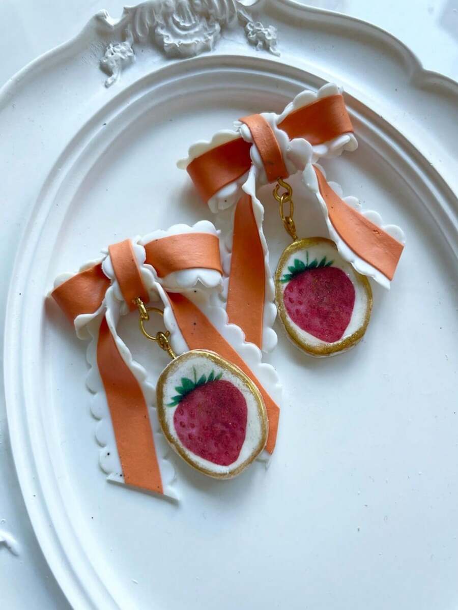 Wavy Ribbon Clay Cutters, Bow Clay Jewelry Molds, Mother's Day DIY Craft Tools For Cottagecore Polymer Clay Jewelry Making, Perfect For Mom Gifts - Pink - View 1