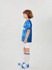 SURUIDA Tween Boy World Cup Japan Soccer Jersey Set & Suitable For Match Training, Casual Holiday Wear & Gift For Kids - Blue - View 4