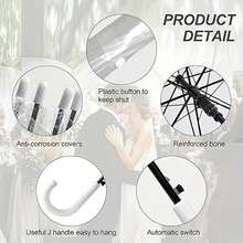 1/6pcs Transparent Umbrella, Sturdy Iron Frame And Handle, 8-Rib Structure, Suitable For Weddings, Outdoor Events, Bachelor Parties, Bridal Photography, Etc. - Multicolor - View 8
