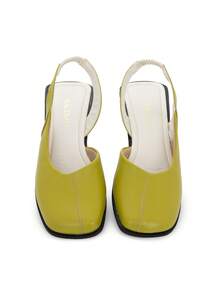 Women's Slingback Flat Shoe, Green, Macerata, Square Toe, Ballerina Style, Elegant, Comfortable, . Ref: R-150 - 綠色 - 查看 5