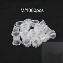 Bộ 100/500/1000 nắp cốc mực xăm JellyfishPro (có đế), cốc mực xăm dùng một lần, bộ dụng cụ xăm hình. - Trong sáng - Xem 14