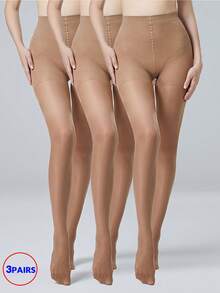 1/3 Pairs Women's Fashion Compression Stockings, 8-18mmHg Graduated Compression, High Elasticity Slimming Pantyhose, Suitable For Daily Office, Home, Leisure And Other Occasions - Multicolor - View 12