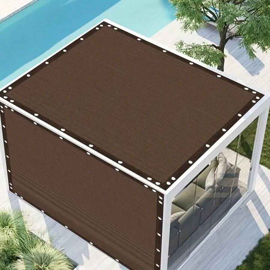 Outdoor Sunshade Net, Privacy Fence Screen, High-Density Polyethylene With Copper Button Eyelets, Plastic Corner Reinforcement, Evenly Woven, Breathable, UV-Resistant. Suitable For Gazebos, Patios, Gardens, Canopies, Greenhouses, Lawns, Dog Houses, Backyards, Porches, Pergolas, Garages. Available In Multiple Sizes.