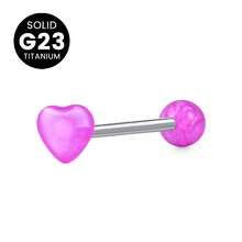 钛金属舌钉饰品 月亮星星爱心舌环 G23 纯钛舌环 男女通用 1个 - 彩色 - 查看 17