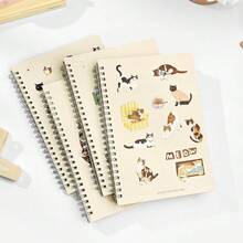 字母线圈笔记本，可爱宠物系列，学生练习本，烫金工艺高档日记本。采用米色护眼横格纸，不渗墨，边缘光滑，长时间书写舒适。是节日派对送给孩子的完美礼物。 - 彩色 - 查看 2