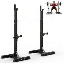 Adjustable Squat Rack Stands Pair Of Sturdy Steel Bench Press Rack, Barbell Rack, 40''-66'' 550lbs Max Load Portable Weight Lifting Dumbbell Racks Stands For Home Gym, Black - Other - View 1
