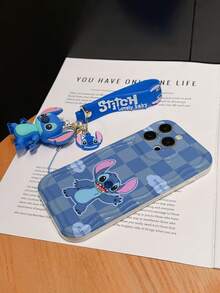 Disney Has Authorized, Phone Case - Chain Set, The Stitch Lilo & Stitch Phone Case Plus A Silicone 3D Or Fluffy Style Stitch Bracelet With Metallic Ring Removable Bracelet, Stitch And Angel Pattern, Compatible With Iphone 17/16/15/14/13/12/11/XS/XR/X Plus Pro Max, Wavy Design Phone Case For Girl, A Stylish Cartoon Summer Phone Case, The Perfect Gift Choice, Phone Protection, Durable Phone Cover, Great Gift For Friends And Family - 白色款式A - 查看 5