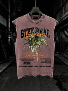 Dream Chaser Manifesto Sided Printed Vest (S-XXXL)- Be The Truest Version Of Yourself. Made From 230g Washed Cotton With A Distressed Finish, This Loose Sleeveless Design Is Perfect For Outdoor Activities, Fitness, And Streetwear. A Machine-Washable Summer Casual Top.Mens Top,Summer Clothes, Mens Clothes, Vintage Graphic Vest, Suitable For Hiking, Date Gatherings, Gym, Parties, Sports, As A Gift For Your Boyfriend, Summer Clothing, Sports. Soft And Breathable, 90s Style, Old Rock, Grunge Hip-Hop Streetwear,Mens Clothes, Women,Unsiex - 灰色 - 查看 6