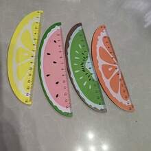 4 diseños de elegantes reglas de madera con patrones de frutas, adecuadas como recompensas en el aula y regalos de cumpleaños, con colores vibrantes y elegantes, ideales para entornos educativos y decoración del hogar - gobernante de la fruta - Ver 5