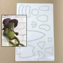Frog Wearing Hat Template Ruler, Transparent Pre-Cut Sewing Template For Free Motion And Machine Quilting, Cute Frog Pattern Soft Template Reusable - Frog With a Hat - View 6