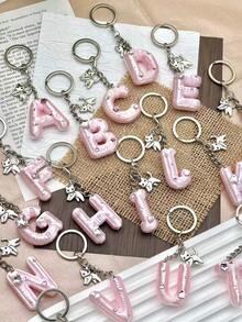 Creative Cartoon Cute Heart Star Shiny English Letter Keychain Pendant, Suitable As Small Gift For Friends And Family During Holidays - Multicolor - View 3