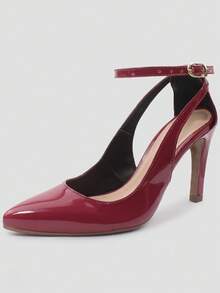 MODARPE Scarpin Pointed Toe Medium Heel Comfort Insole S10 - Barniz de cereza - Ver 2