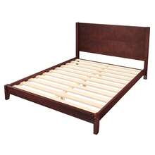 Platform Bed 160x200 With Headboard And Slatted Base, Brown - 棕色 - 查看 5