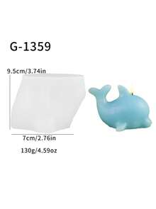 1pc Cute Jumping Dolphin Shaped Candle Silicone Mold - A-White - View 7
